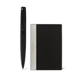 Sheaffer Gift Set 300 Ballpoint Pen with Business Card Holder Matte Black with Black Trims