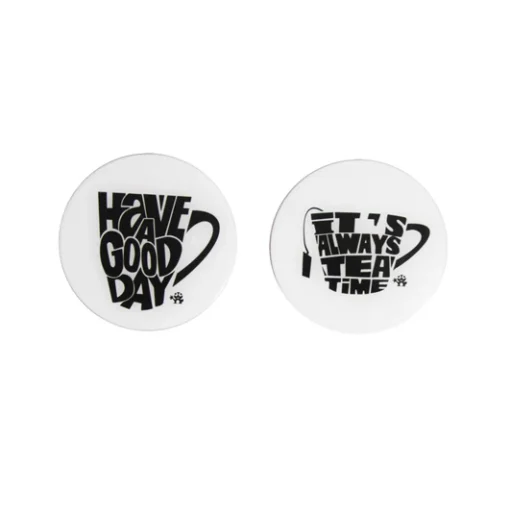 Tea Coasters - Good Day, Good Life! 4 Tea Coasters - Good Day, Good Life!