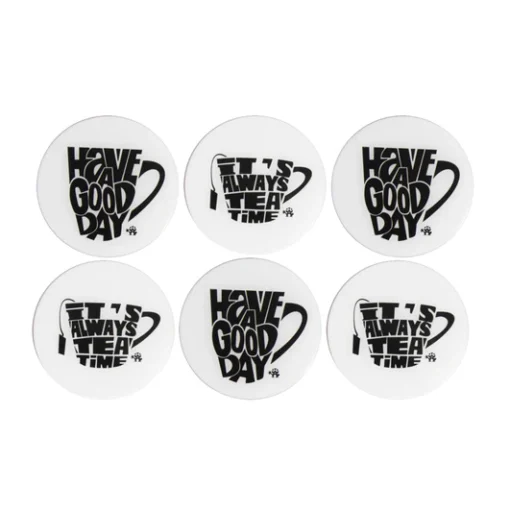 Tea Coasters - Good Day, Good Life! 5 Tea Coasters - Good Day, Good Life!
