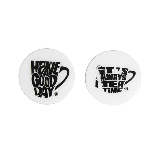 Tea Coasters - Good Day, Good Life! 3 Tea Coasters - Good Day, Good Life!