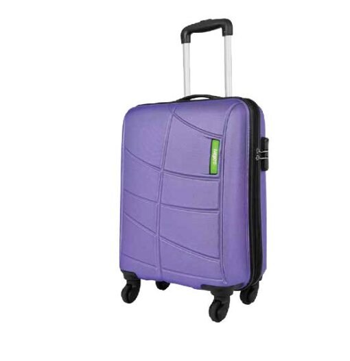 Safari Titanioum Metallic Purple 4 wheel Trolley Bag with TSA Lock
