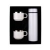 Trillion (Satin) White Temperature Bottle With 2 Steel Cups Gift Set EK37335