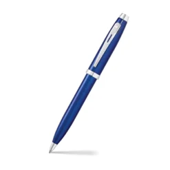 Sheaffer Gift Set 100 Ballpoint Pen with Business Card Holder Glossy Blue with Chrome Trims
