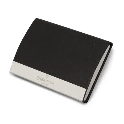Sheaffer Gift Set 100 Ballpoint Pen with Business Card Holder Glossy Blue with Chrome Trims