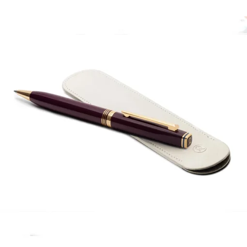 Lapis Bard Contemporary Bordeaux Ballpoint Pen Gold Trims