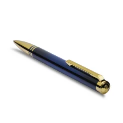 Lapis Bard Contemporary Torque Ballpoint Pen - Blue with Gold Trims
