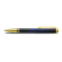 Lapis Bard Contemporary Torque Ballpoint Pen - Blue with Gold Trims