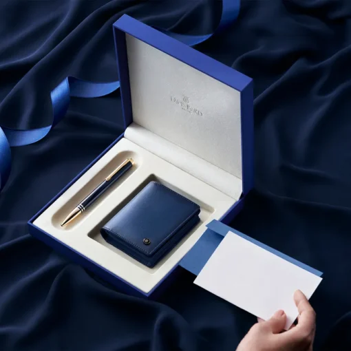 Lapis Bard Gift Set Torque Ballpoint Pen with Ducorium Business Card Holder