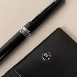 Gift Set Lapis Bard Contemporary Ballpoint Pen With Mayfair Credit Card Holder Black With Chrome Trims