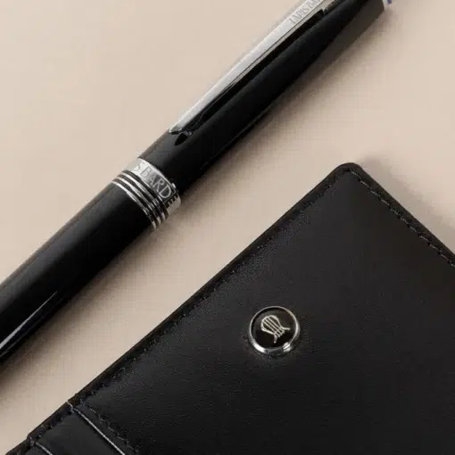 Gift Set Lapis Bard Contemporary Ballpoint Pen With Mayfair Credit Card Holder Black With Chrome Trims