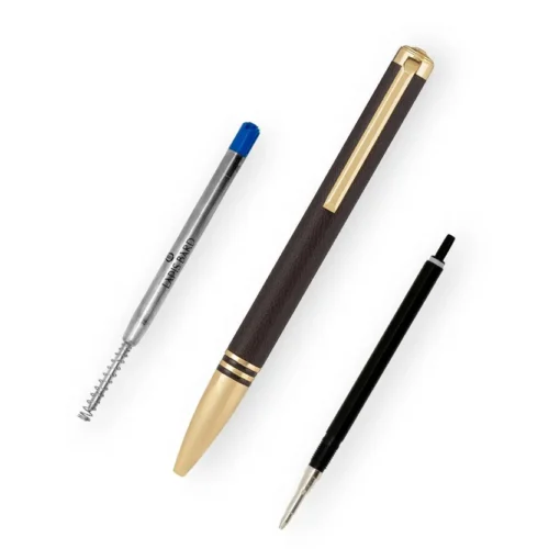 Lapis Bard Torque Artis Leather Ballpoint Pen - Brown with Gold Trims 4 Lapis Bard Torque Artis Leather Ballpoint Pen - Brown with Gold Trims