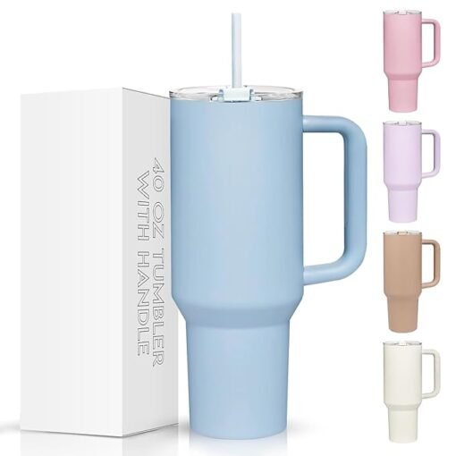 Tumbler for Hot and Cold, 1200ml with Straw