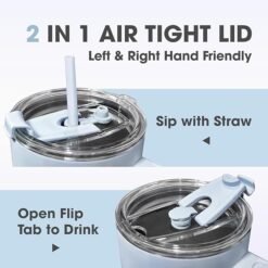 Tumbler for Hot and Cold, 1200ml with Straw