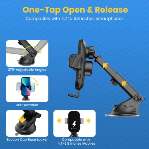 Charge Clamp 3 Mobile Stand with Wireless Charger