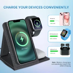 Freedom Fold 3, 15 Watt Wireless Charger and Mobile Stand