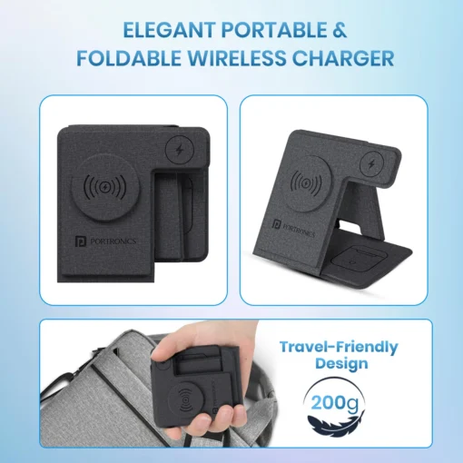 Freedom Fold 3, 15 Watt Wireless Charger and Mobile Stand