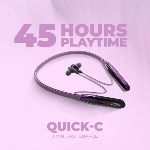 Ubon Rainbow Series Purple CL-50 Wireless Neckband 5 Ubon Rainbow Series Purple CL-50 Wireless Neckband