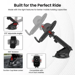 Charge Clamp 2 with Wireless Charging and 360° Rotation Mobile Stand