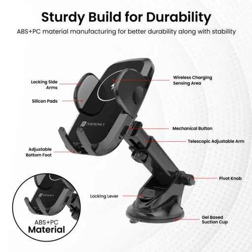 Charge Clamp 2 with Wireless Charging and 360° Rotation Mobile Stand