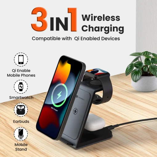 Freedom Trio 15w Fast Charging 3-in-1 Wireless Charging Stand