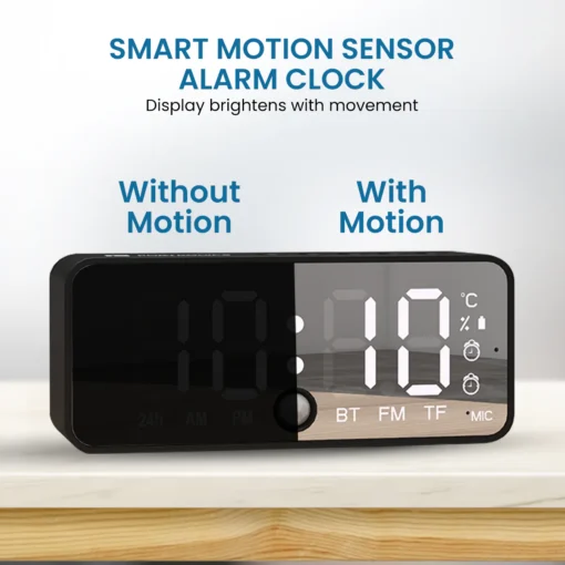 PIXEL 4 Digital Alarm Clock with Portable Bluetooth Speaker
