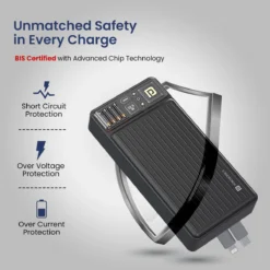 Luxcell Bind Mini 20K Power Bank with in Built Cable