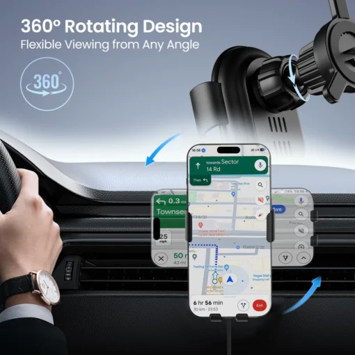 Charge Clamp 4 AC Vent Mount Mobile holder with Wireless Car Charger