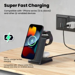Freedom Trio 15w Fast Charging 3-in-1 Wireless Charging Stand