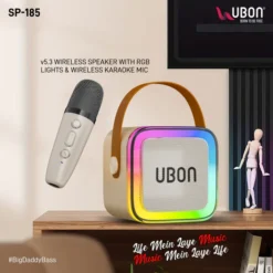 Ubon New Disco RGB Light Speaker SP-185 with Karaoke Mic