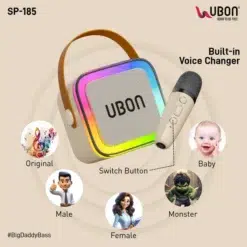 Ubon New Disco RGB Light Speaker SP-185 with Karaoke Mic