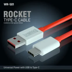 UBON WR-501-1Meter, 65W High-Speed Charging Cable with Type-C port