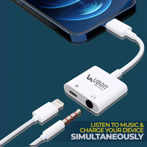 Ubon WR-478, 2-in-1 Connect Master iPhone Charging and Audio Connector
