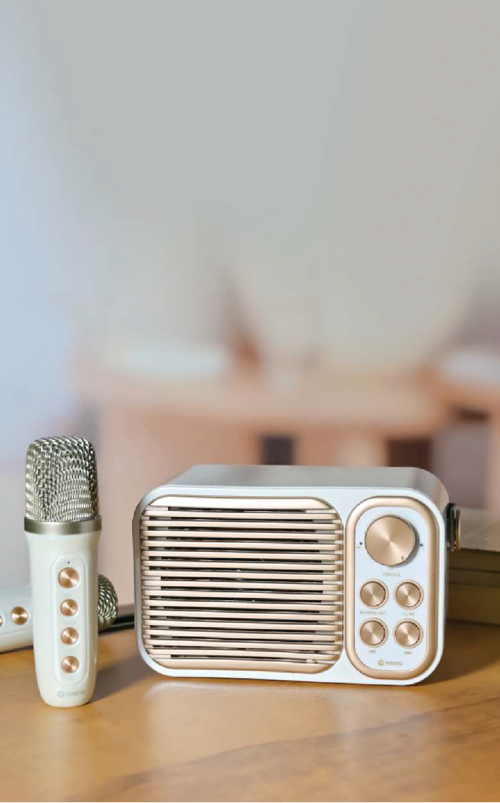 RETRO MINI Bluetooth Speaker with Karaoke Mic 3 RETRO MINI Bluetooth Speaker with Karaoke Mic