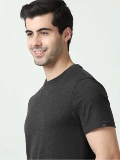 Mark & Spencer Round Neck T-shirt Charcoal Grey