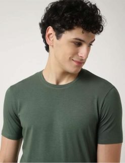Mark & Spencer Round Neck T-shirt Dark Khakhi