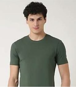 Mark & Spencer Round Neck T-shirt Dark Khakhi