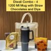 Diwali combo 04 - Sipper Mug with Chocolate and Diya
