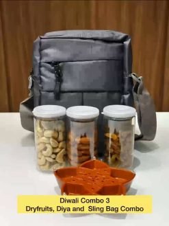 Diwali combo 03 - Dry fruits Diya and Sling Bag