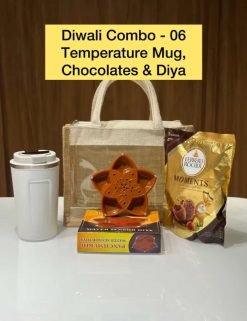 Diwali combo - 06 Temperature Mug, Chocolates and Diya