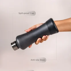 Glasafe SYP Borosilicate Glass Bottle with Silicone Base 550ml (Noir)