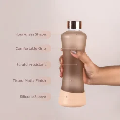 Glasafe SYP Borosilicate Glass Bottle with Silicone base 550ml (Bisque)