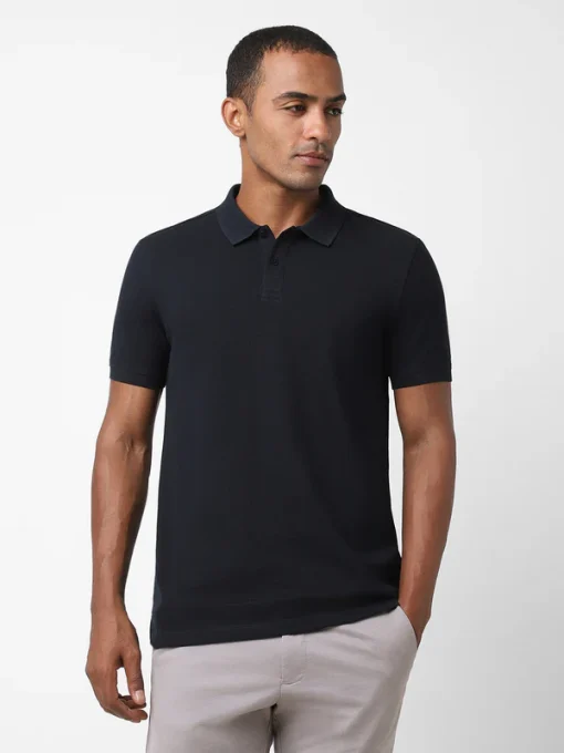 Jack&Jones Solid/Plain Polo - Navy Blue