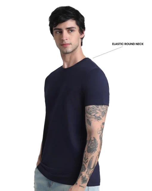 Jack & Jones Joren Round Neck Tee - Navy Blue