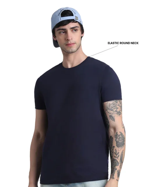 Jack & Jones Joren Round Neck Tee - Navy Blue