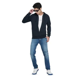 Jack & Jones Austin Hoodie Jacket - Navy Blue