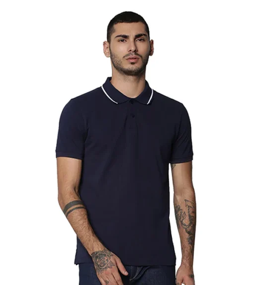 Jack & Jones Cool Max Dry Fit Polo - Navy Blue