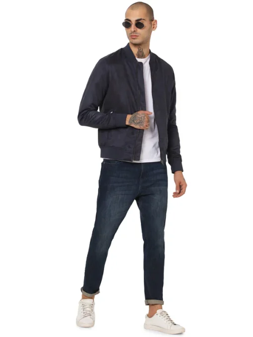 Jack & Jones Faux Suede Jacket - Navy Blue
