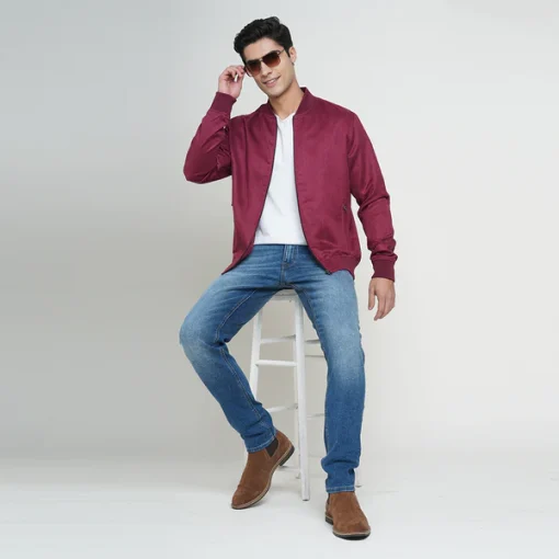 Jack & Jones Faux Suede Jacket - Wine