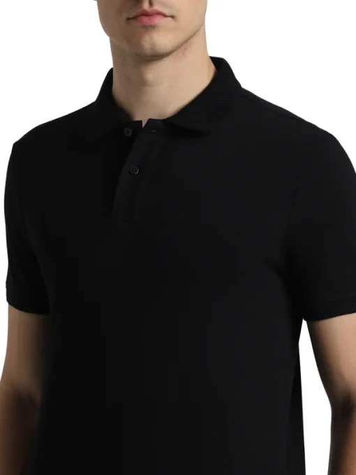 Jack & Jones Jacquard Plain Polo - Black