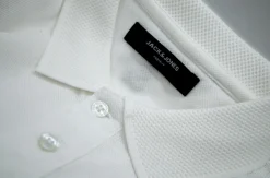 Jack & Jones Jacquard Plain Polo - White